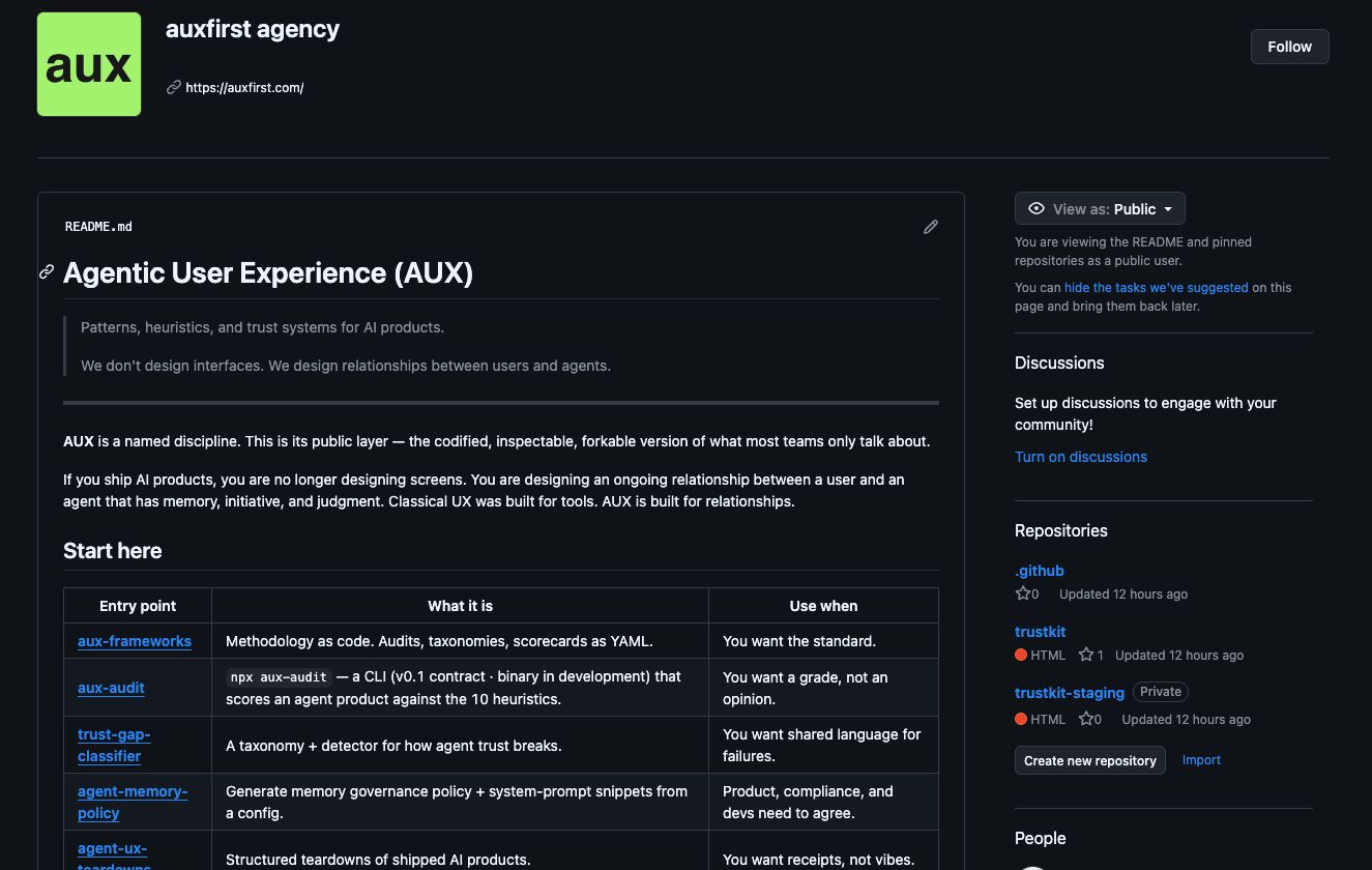 TrustKit — the open-source AUX framework on GitHub